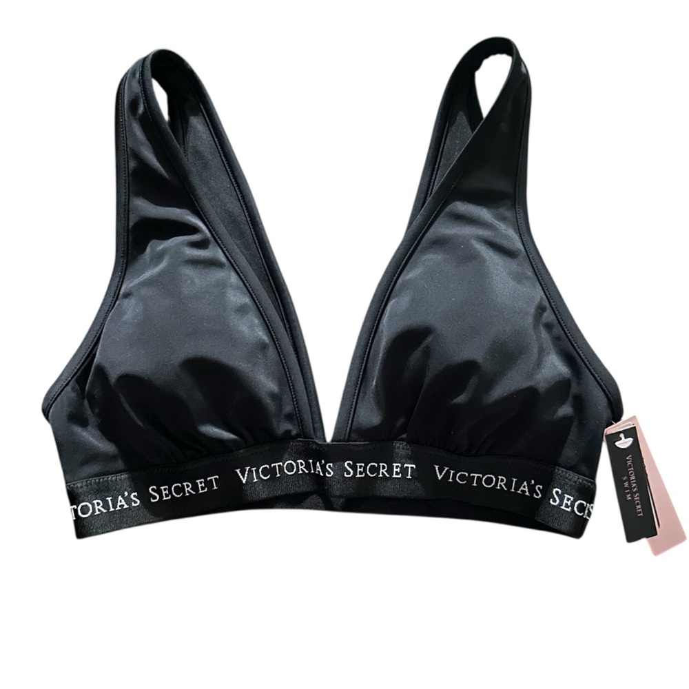 Victoria's Secret Black Plunge Swim Top ONLY